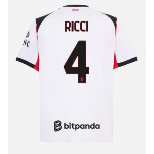 Stroje piłkarskie AC Milan Samuele Ricci #4 Koszulka Wyjazdowej 2025-26 Krótki Rękaw